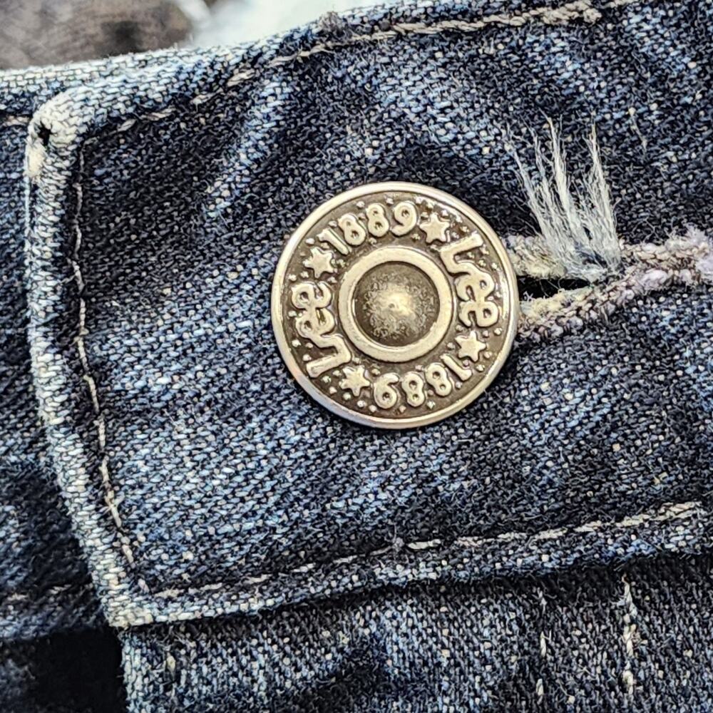 Vintage Lee Jeans Womens 10P PETITE Blue Dark Wash High Rise Tapered Mom‎ Casual - Picture 2 of 12